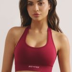 Halter Neck Define Luxe Sports Bra in Raspberry - Image 5