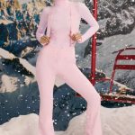 Fleece-Lined Ski Trousers in Pastel Pink