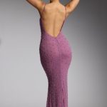 Embellished Asymmetric Maxi Dress in Grape - Image 2