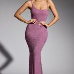 Embellished Asymmetric Maxi Dress in Grape - Image 7
