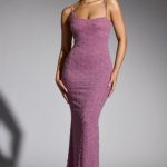 Embellished Asymmetric Maxi Dress in Grape - Image 8