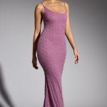 Embellished Asymmetric Maxi Dress in Grape - Image 10