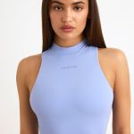 Soft Active High-Neck Tank Top in Lavender Blue - Image 5