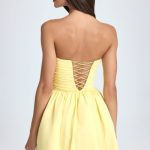 Bandeau Floral-Appliqu?? Corset Mini Dress in Lemon Sherbet - Image 2