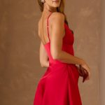Cut-Out A-Line Mini Dress in Scarlet Red - Image 8