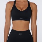 Cross Back Sports Bra in Black - Image 2