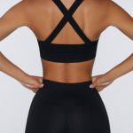 Cross Back Sports Bra in Black - Image 3