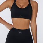 Cross Back Sports Bra in Black - Image 7