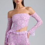 Ruffle Mid-Rise Hot Pant Shorts in Violet Pink - Image 6