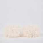 Faux-Fur Wrist Warmers in Ice White - Image 4