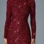 Embellished Open-Back Mini Dress in Red - Image 4