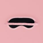 Ruffle-Trim Embroidered Eye Mask in Black - Image 3