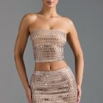 Embellished Low-Rise Micro Mini Skirt in Almond - Image 5