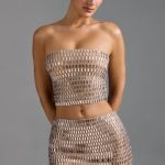 Embellished Low-Rise Micro Mini Skirt in Almond - Image 6