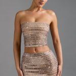 Embellished Low-Rise Micro Mini Skirt in Almond - Image 7