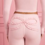 Lace-Trim Appliqu?? Pyjama Trousers in Baby Pink - Image 4