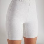 Soft Cotton Biker Shorts in Heather Grey