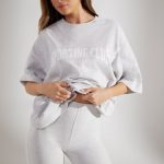 Soft Cotton Biker Shorts in Heather Grey - Image 5