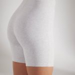 Soft Cotton Biker Shorts in Heather Grey - Image 7