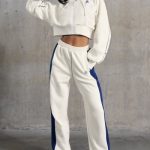 Wide Leg Sweatpants in White - Image 9