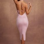 High Neck Backless Midaxi Dress in Mauve - Image 2