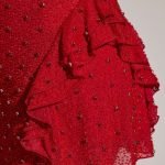 Embellished Frill Mini Dress in Red - Image 5