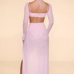 Embellished Cowl Neck Maxi Dress in Blush - Image 2