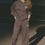 Mid-Rise Wide-Leg Joggers in Charcoal Grey