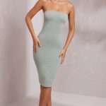 Bandeau Midi Dress in Green - Image 5