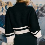 Cropped Chunky-Knit Turtleneck Jumper in Black - Image 2
