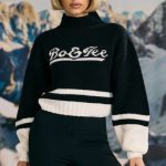 Cropped Chunky-Knit Turtleneck Jumper in Black - Image 8