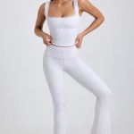 Ribbed Modal Lace-Trim Tank Top in Grey - Image 5