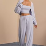Brushed Jersey Wide-Leg Joggers in Soft Blue - Image 7