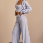 Brushed Jersey Wide-Leg Joggers in Soft Blue - Image 10