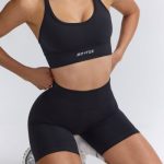 Define Luxe High Waist Mini Shorts in Jet Black