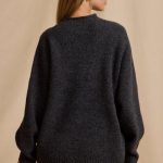 Oversized Knit Jumper in Charcoal Marl - Image 2