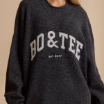 Oversized Knit Jumper in Charcoal Marl - Image 4