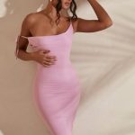 Cowl Neck Backless Midi Dress in Pink - Image 7
