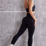High Waist Seamless Leggings in Jet Black - Image 5