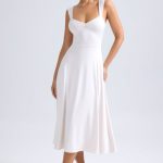 Sweetheart-Neck Ruched Midaxi Dress in Ivory - Image 4