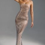 Embellished Bandeau Maxi Dress in Almond - Image 9