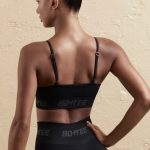 Curved Neckline Sports Bra in Black - Image 2