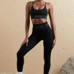 Curved Neckline Sports Bra in Black - Image 7