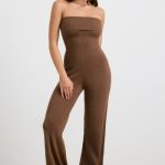 Chunky Knit Kick Flare Unitard in Espresso - Image 6
