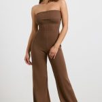 Chunky Knit Kick Flare Unitard in Espresso - Image 7