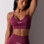 Scoop Neck Multi Strap Sports Bra in Plum - Image 7