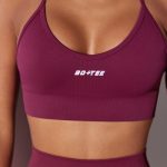 Scoop Neck Multi Strap Sports Bra in Plum - Image 8