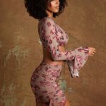 Frill Hem Mini Skirt in Beige Print - Image 3