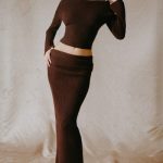 Ribbed-Knit Foldover Maxi Skirt in Espresso - Image 2