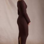 Ribbed-Knit Foldover Maxi Skirt in Espresso - Image 3
